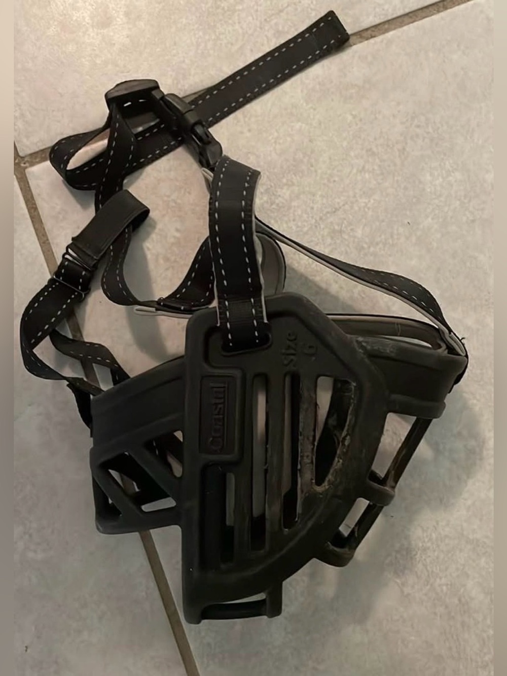 Black Basket Dog Muzzle with Adjustable Straps